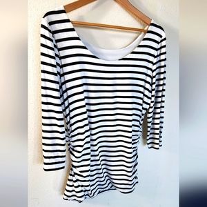 WHBM women's soft striped shirt, excellent pre-owned condition, L